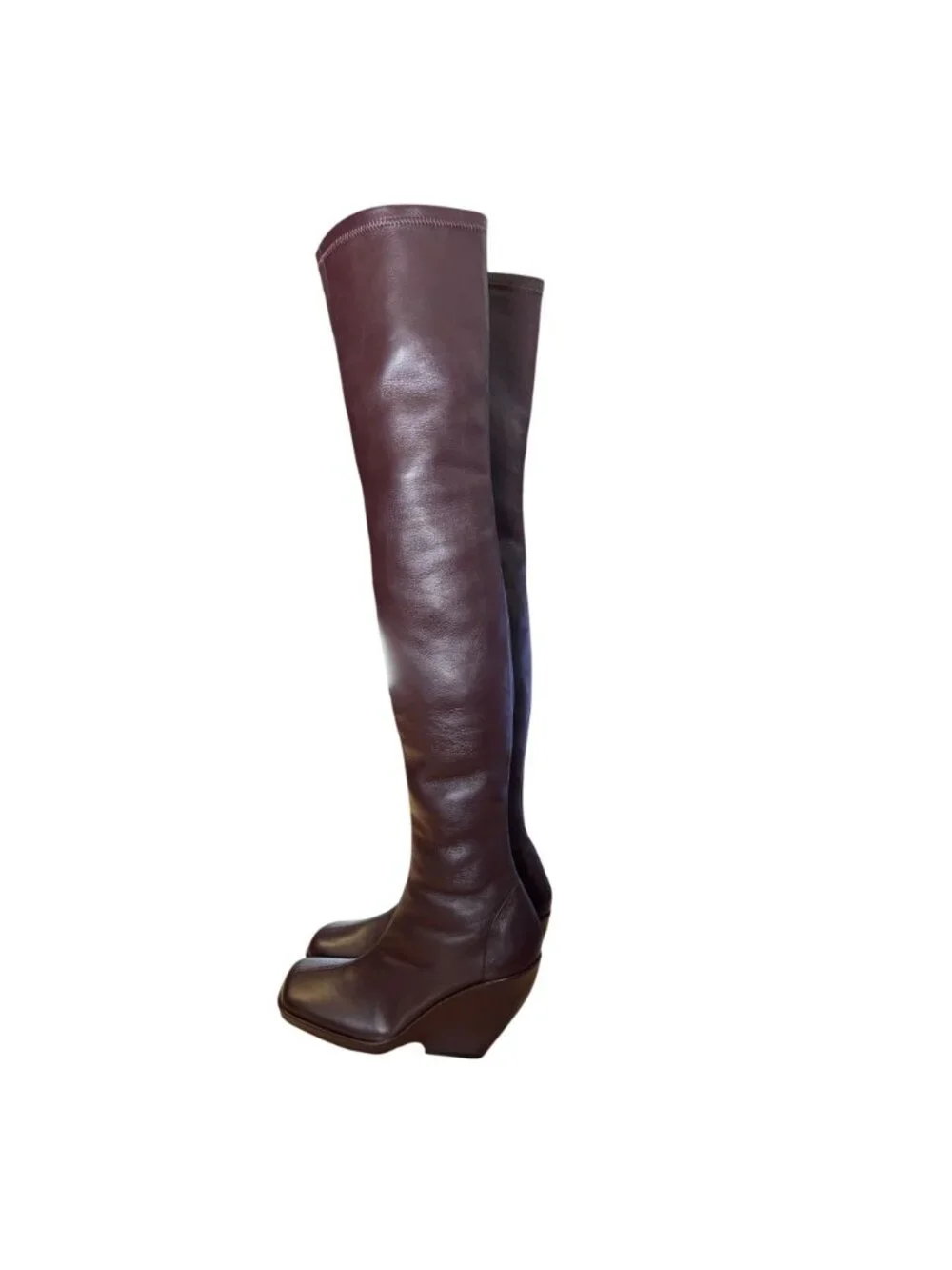 Khaite Morgan Over The Knee Boots Deep Wine Maroon Red Size 41